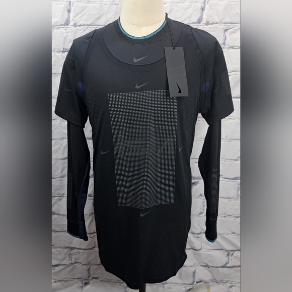 NWT Nike ISPA Long-Sleeve Top Layered Tank Top Long Sleeve Midnight Navy Small - Picture 2 of 15